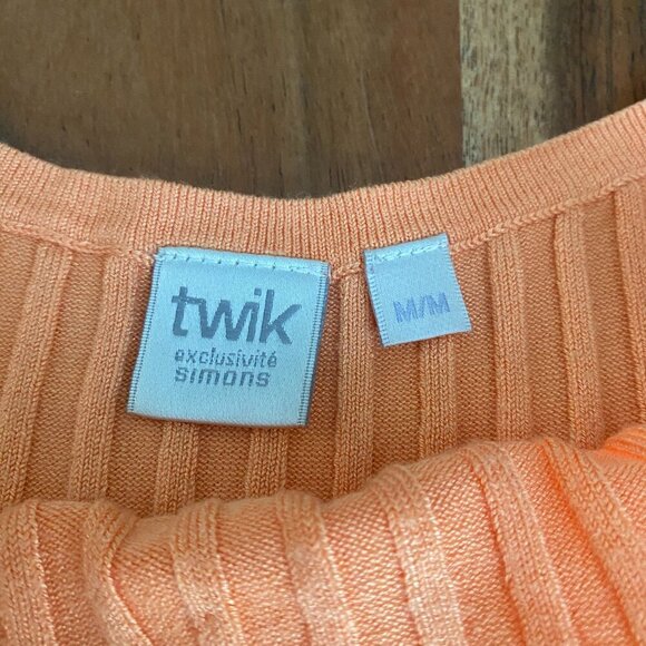 Twik Orange Ribbed Tank top Size M - Picture 2 of 4